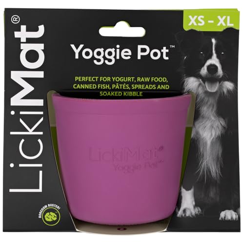 LICKIMAT Yoggie Pot - Ablenkung, Spaß und Bereicherung Langanhaltender Leckerli-Spender aus Gummi für alle Hundegrößen und langsames Füttern für kleine Hunde Das Neueste LickiMat von LICKIMAT