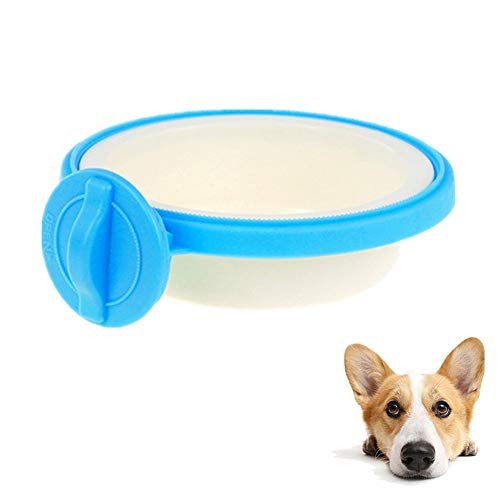 Futternapf Hund Hundenapf Höhenverstellbar Hundenäpfe Medium Hundekäfig Bowl Hundenahrungsmittelschüssel Hundekiste Wasserspender Katzenschalen Twin Blue,L von Lidylinashop