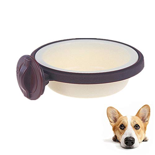 Futternapf Hund Hundenapf Höhenverstellbar Hundenäpfe Medium Hundekäfig Bowl Hundenahrungsmittelschüssel Hundekiste Wasserspender Katzenschalen Twin Brown,L von Lidylinashop