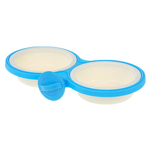 Futternapf Hund Hundenapf Höhenverstellbar Hundenäpfe Medium Hundekäfig Bowl Hundenahrungsmittelschüssel Hundekiste Wasserspender Katzenschalen Twin Twin-Blue,L von Lidylinashop