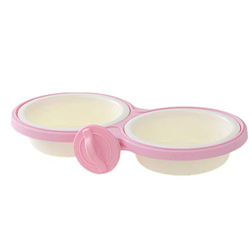 Futternapf Hund Hundenapf Höhenverstellbar Hundenäpfe Medium Hundekäfig Bowl Hundenahrungsmittelschüssel Hundekiste Wasserspender Katzenschalen Twin Twin-pink,L von Lidylinashop