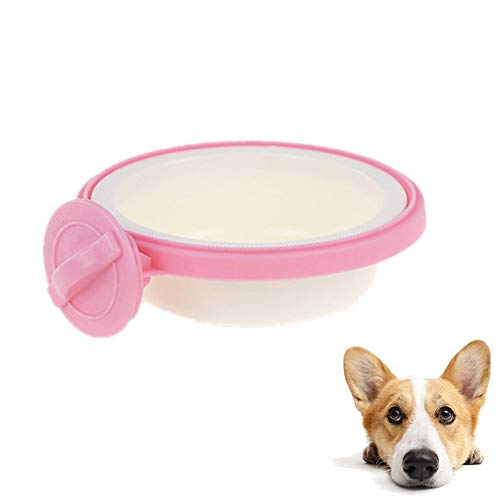 Futternapf Hund Hundenapf Höhenverstellbar Hundenäpfe Medium Hundekäfig Bowl Hundenahrungsmittelschüssel Hundekiste Wasserspender Katzenschalen Twin pink,L von Lidylinashop