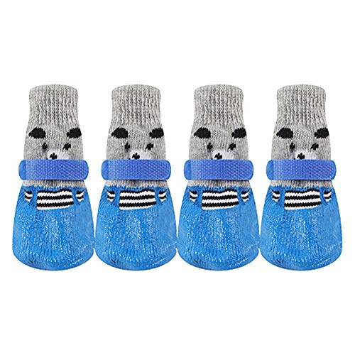 Hundeschuhe Pfotenschutz Hundeschuhe Wasserdicht rutschfeste Hundesocken Hundepfotenschutz Hundeschuhe Hundesocken Hundeschuhe für kleine Hunde Blue,M von Lidylinashop