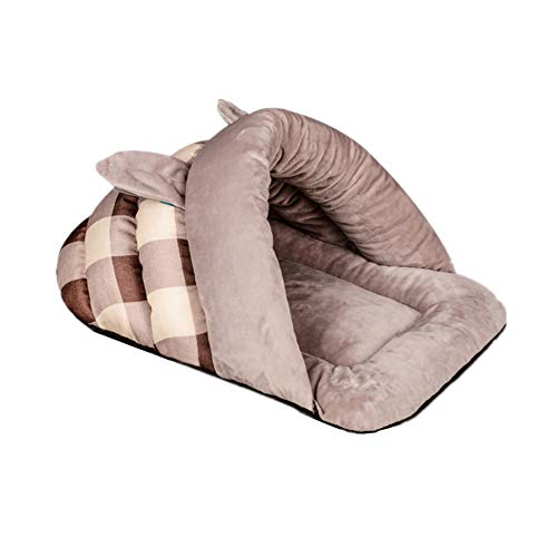 Lidylinashop Hundehaus Für Drinnen Hundehöhle Kleine Hunde Katzenschlafsack Warmes Hundebett Haustierbetten Für Hunde Hundeschlafsäcke Flauschiges Katzenbett S,Brown von Lidylinashop