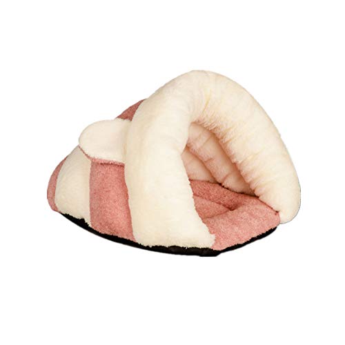 Lidylinashop Hundehaus Für Drinnen Hundehöhle Kleine Hunde Katzenschlafsack Warmes Hundebett Haustierbetten Für Hunde Hundeschlafsäcke Flauschiges Katzenbett S,pink White von Lidylinashop