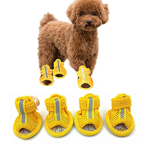 Pfotenschutz Hund Hitze Hundeschuhe Sommer Hundestiefel für verletzte Pfoten wasserdicht Hundesocken Hundeschuhe Haustierstiefel Yellow,#2 von Lidylinashop