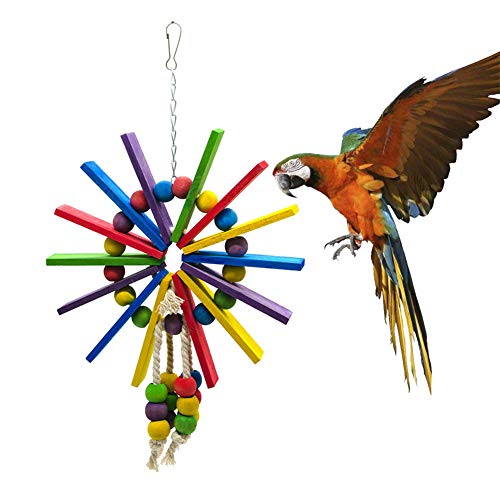 Vogelspielzeug FüR Den KäFig VogelkäFig ZubehöR Wellensittich Wellensittichspielzeug Nymphensittich Spielzeug Papageienbarsch 16.5 * 32cm von Lidylinashop