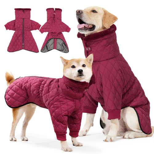 Lidzopas Hundemantel, warme Hundejacke, dicker Rollkragen, Wintermantel, wasserdicht, Haustier-Outdoor-Jacke, winddicht, kaltes Wetter, Hundekleidung mit Reißverschluss für kleine, mittelgroße und von Lidzopas