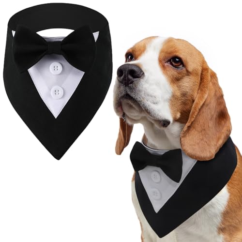 LiebeDD Halstuch Hund, Fliege Hund Haustier Hundehalstuch Dreieckstuch Halstücher Hunde Smoking Bandana, Verstellbar Hundekostüm Kopftücher Formale Hund Hochzeit Outfit für Geburtstag Party von LiebeDD