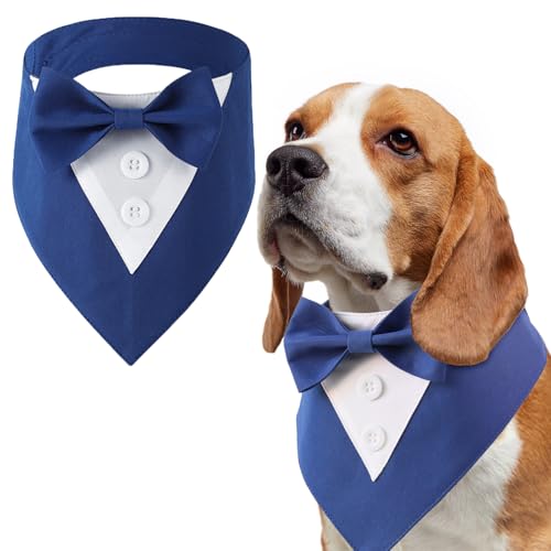 LiebeDD Halstuch Hund, Fliege Hund Haustier Hundehalstuch Dreieckstuch Halstücher Hunde Smoking Bandana, Verstellbar Hundekostüm Kopftücher Formale Hund Hochzeit Outfit für Geburtstag Party von LiebeDD