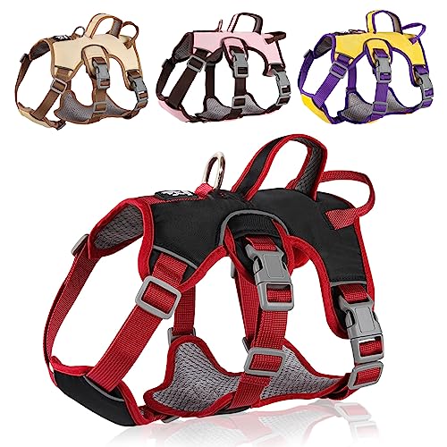 LiebeDD Hundegeschirr für Kleine Mittelgroße Grosse Hunde und Welpen, Anti Zug Geschirr Hund Sicherheitsgeschirr Ausbruchsicher Welpengeschirr No Pull Hundegeschirr Dog Harness, Schwarz, L von LiebeDD