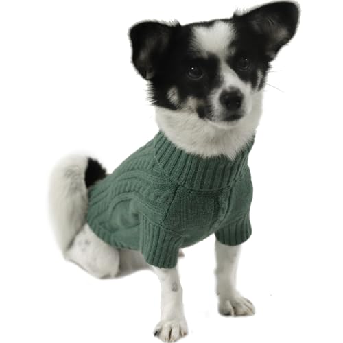 LiebeDD Hundepullover Kleine Hunde - Winter Warm Hundepulli mit Beinen Solide Klassisch Hunde Strick Pullover für Windhund Welpen und Katzen, Dog Sweater (Türkis S) von LiebeDD