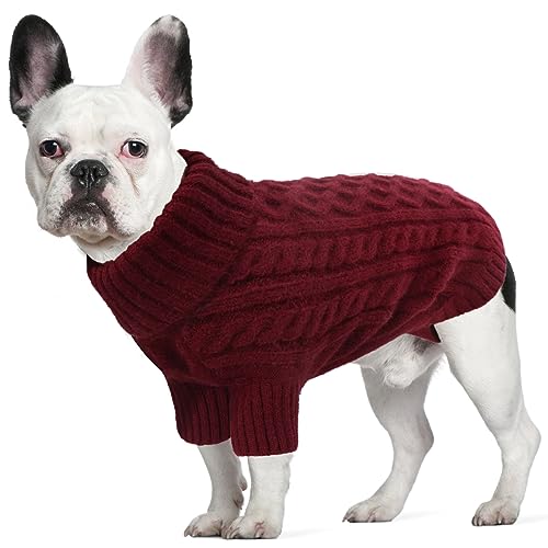 LiebeDD Hundepullover Grosse Hunde Pullover Winter Warm Hundepulli Weihnachtspullover Hund Fleece Hundepullover Französische Bulldogge Kleidung Rot XL von LiebeDD