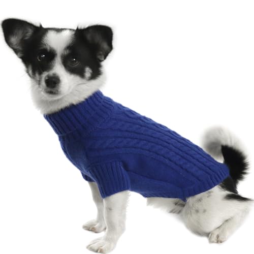 LiebeDD Hundepullover Kleine Hunde, Katzen Pullover, Hundepullover Weihnachten Hundepulli Weihnachts Pulli Pullis Pullover Hund für Chihuahua Dackel Französische Bulldogge, Saphirblau, S von LiebeDD