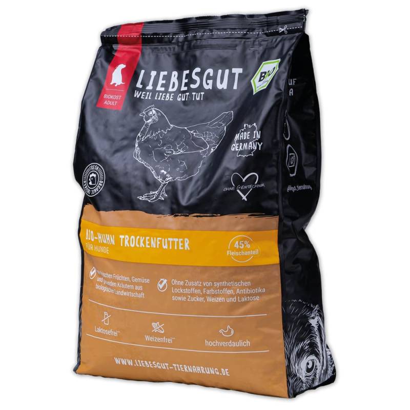 Hunde Trockenfutter Bio-Huhn 5kg von Liebesgut Tiernahrung