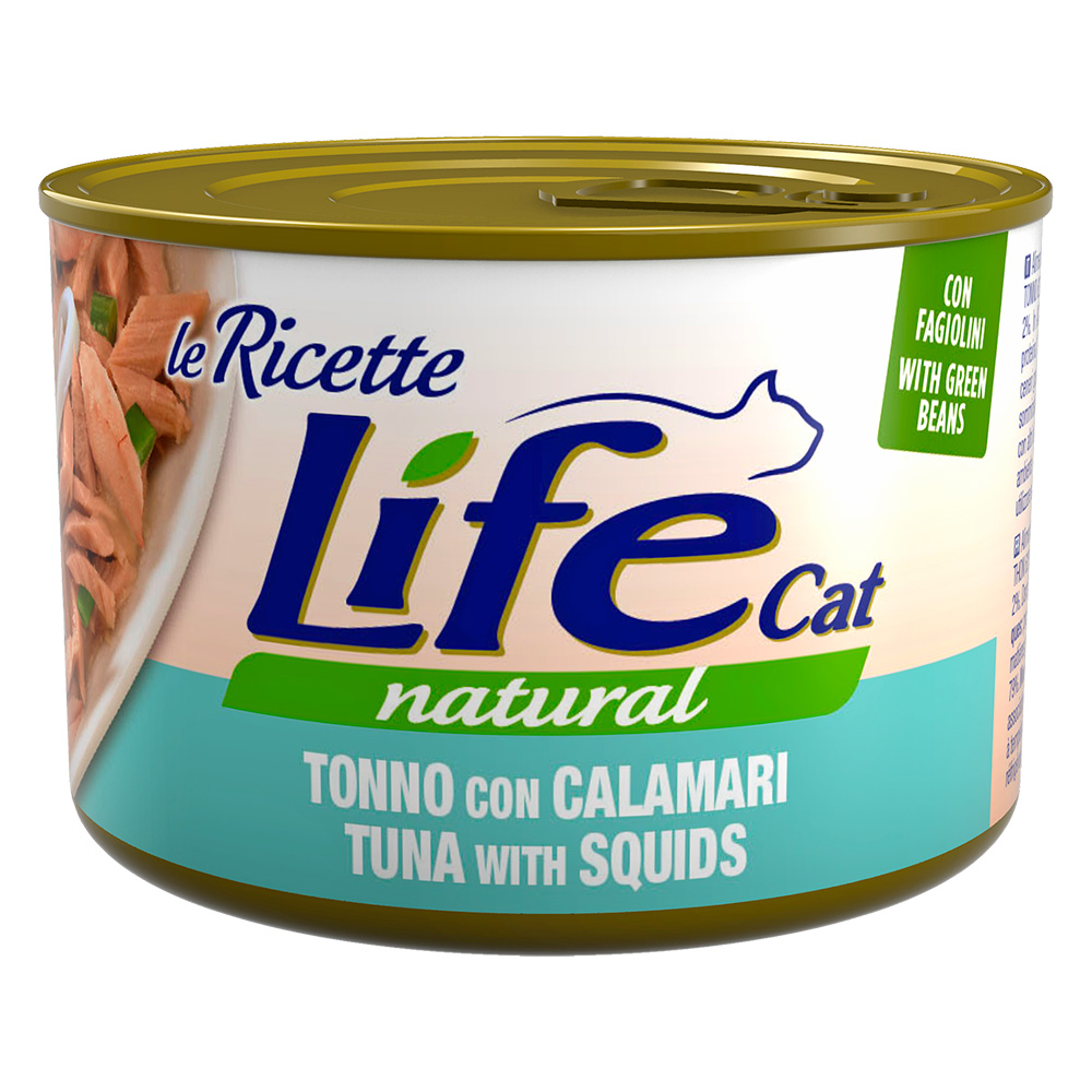 Life Cat "Le Ricette" 4 x 150 g - Thunfisch, Calamari, Grüne Bohnen von Life Cat Natural