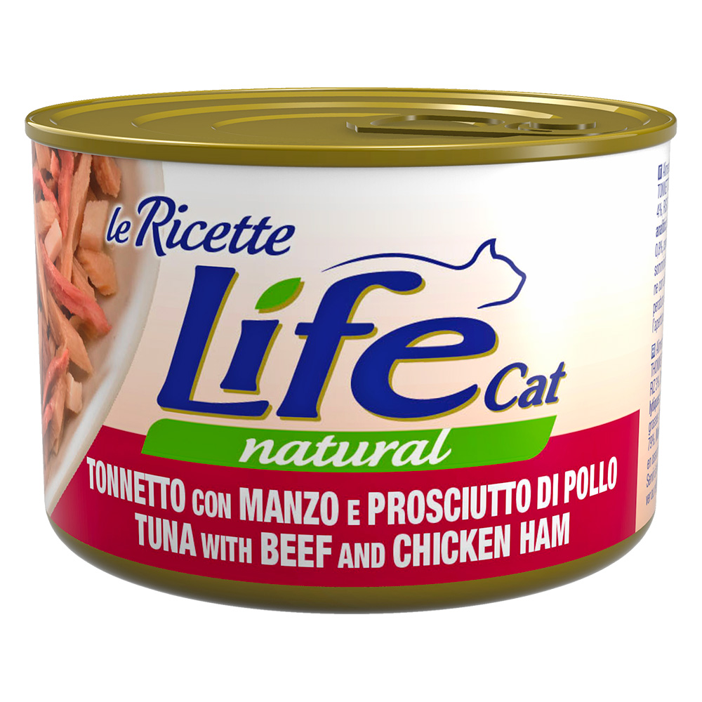 Life Cat "Le Ricette" 4 x 150 g - Thunfisch, Rindfleisch, Schinken von Life Cat Natural