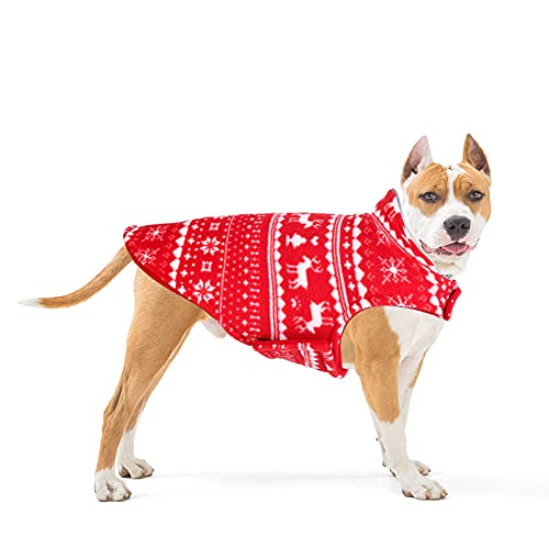 Weihnachts-Hundemantel, wendbar, warm, Winterweste, verstellbare Größe, für den Winter, Outdoor, Hundekleidung als Haustiere (XL, rot) von Life HS