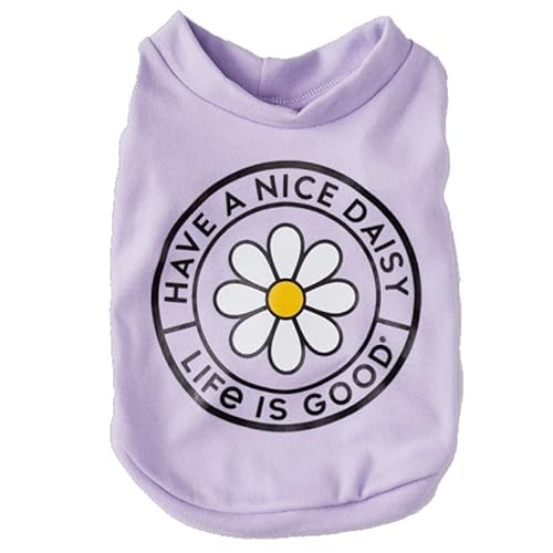 Life Is Good. Have A Nice Daisy Hunde-T-Shirt, Lila, Größe S (UK) von Life Is Good