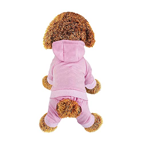 Hunde-Kapuzenpullover, Haustier-Overall, Fleece-Sweatshirt mit Knöpfen, Hunde-Pyjama, Winter Warm Baumwolle Welpe Hoodie 4 Beine Hundekleidung für kleine mittelgroße große Hunde Katzen Junge Mädchen von LifeWheel