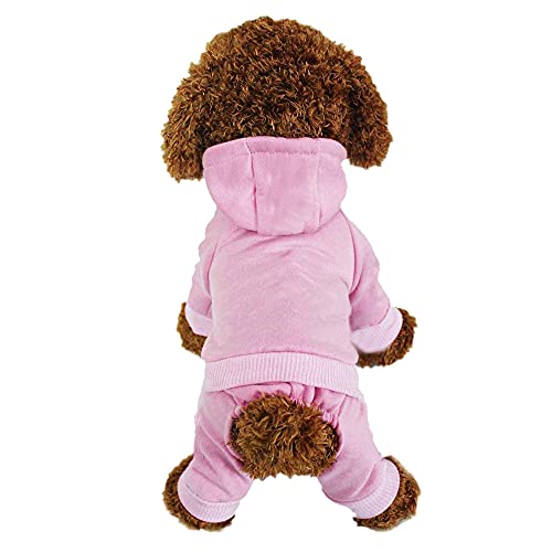 LifeWheel Haustier Kleidung Hundemantel Hundepullover Warm Wintermantel Hunde Kostüm für Katzen Kleine Hunde Hunde-Kapuzenpullover (Pink, M) von LifeWheel