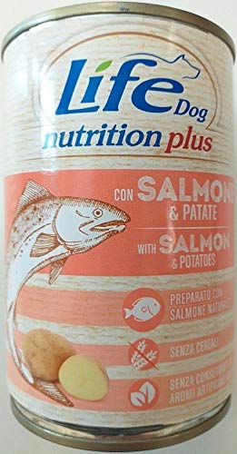 Life Dog Nutrition Plus für Hunde von 400g, Salmon und Patate von Lifedog