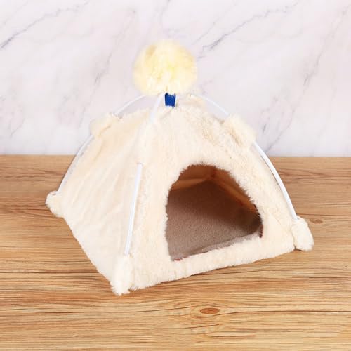 Lifup Winter Warm Vogelnest Haus, Plüsch Haustier Vogelkäfig Käfig Hamster Haus Papagei BettVogelnest Hütte Zelt Bett für Ara Wellensittiche Nymphensittiche Kakadu Kanarienvögel Beige L von Lifup