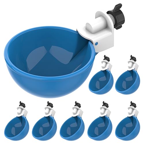 Lil Clucker - Blau Große Automatische Hühnertränken Becher Geeignet für Enten, Gänse, Truthahn und Kaninchen - Wasserspender Kit - Geflügeltränke - 8 Stück von Lil'Clucker