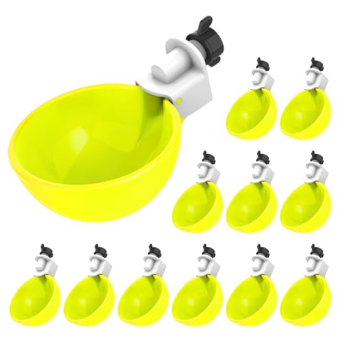 Lil'Clucker - Gelbe große automatische Hühnertränke, geeignet für Enten, Gänse, Truthähne, Kaninchen und Kaninchen, Wasserfutter-Set, Geflügelbewässerung, 12 Stück von Lil'Clucker