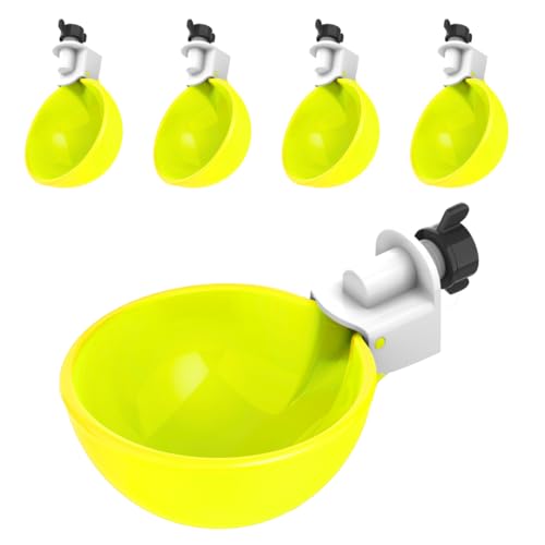 Lil'Clucker - Gelbe große automatische Hühnertränke, geeignet für Enten, Gänse, Truthähne, Kaninchen und Kaninchen, Wasserfutter-Set, Geflügelbewässerung, 5 Stück von Lil'Clucker