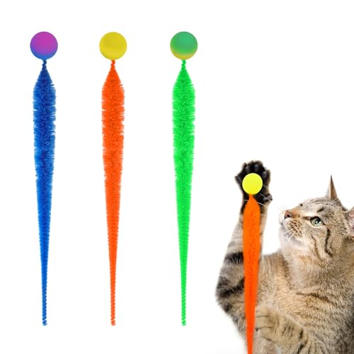 Lilbitty Interaktives Spielzeug für Katzen: Buntes Hüpfball-Spiel, inklusive Pompons zum Basteln und Intelligenzspielzeug, bietet Spaß und Unterhaltung für drinnen. von Lilbitty