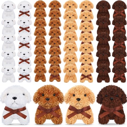 Liliful 50 Stück Welpenhunde Stofftiere Bulk Assorted Mini Dog Doll Soft Fluffy Plush Animal for Kids Baby Girls Boys Back to School Birthday Valentine Gifts Party Favor (Mehrfarbig, eleganter Stil) von Liliful