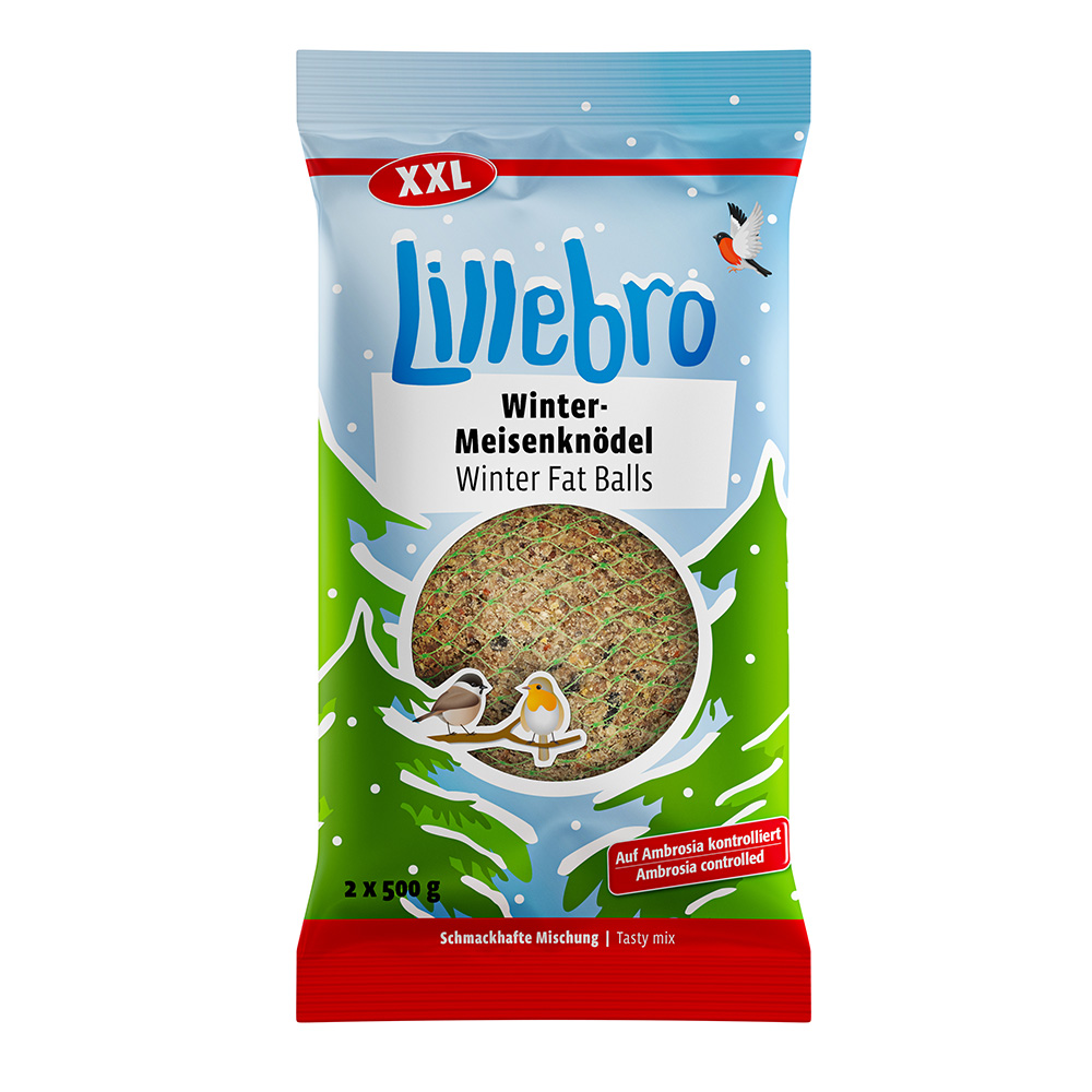 8 + 2  gratis! 10 x 500 g Lillebro XXL-Winter-Meisenknödel - 10 Stück à 500 g von Lillebro