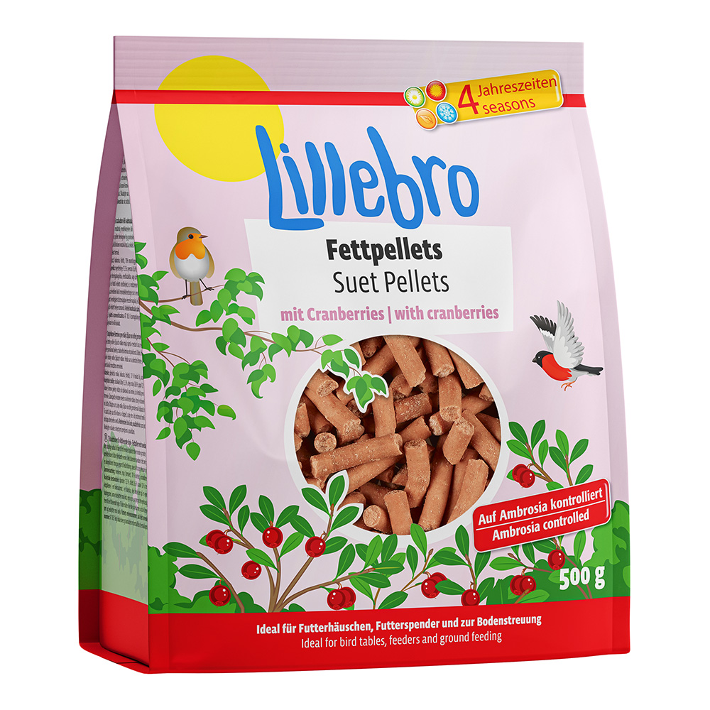 Fettpellets mit Cranberries oder Insekten zum Probierpreis! - 500 g (mit Cranberries) von Lillebro