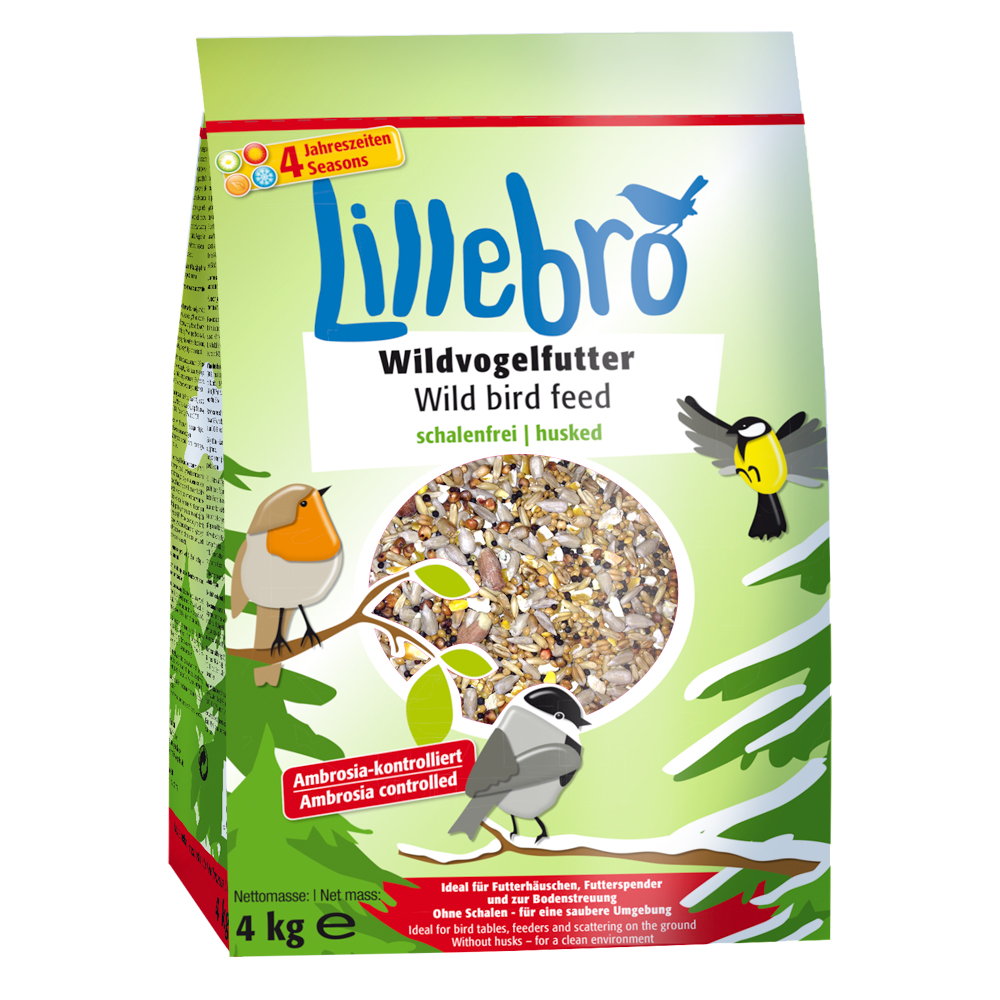 Lillebro Wildvogelfutter, geschält  - 3 x 4 kg von Lillebro