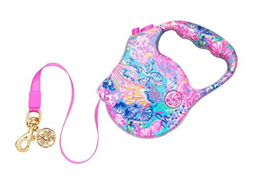 Lilly Pulitzer Ausziehbare Hundeleine mit Bremse, 40,8 m, für Haustiere bis zu 40,8 kg, Splendor im Sand von Lilly Pulitzer