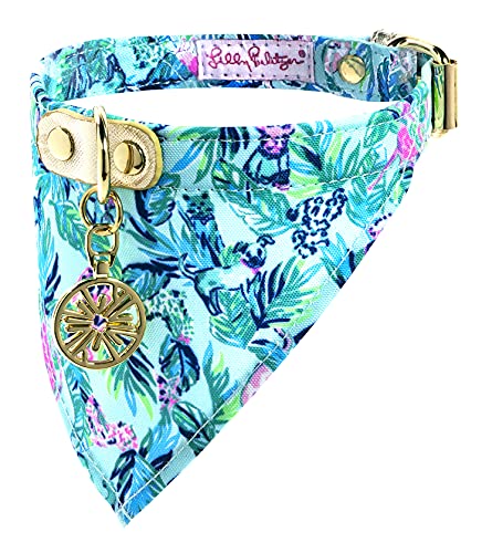 Lilly Pulitzer Collar with Bandana Barking Up The Palm Tree SM/MD (17.5") von Lilly Pulitzer