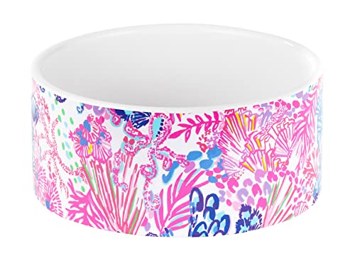 Lilly Pulitzer Keramik Hundenapf Schüssel Futternapf für Futter oder Wasser, 4/5 Tasse Pet Dish für Zuhause, Pracht im Sand von Lilly Pulitzer