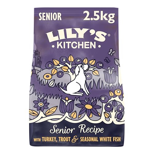 Lily’s Kitchen Mit natürlichen Zutaten hergestellt Trockenfutter für Seniorhunde Truthahn & Forelle Vollwertige Ernährung (2.5kg Beutel) von Lily's Kitchen