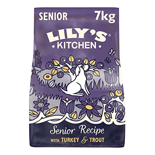 Lily’s Kitchen Mit natürlichen Zutaten hergestellt Trockenfutter für Seniorhunde Truthahn & Forelle Vollwertige Ernährung 7kg Beutel von Lily's Kitchen