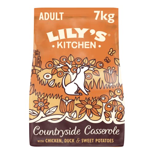 Lily's Kitchen Mit natürlichen Zutaten hergestellt Trockenfutter für ausgewachsene Hunde Huhn & Ente Getreidefreie Rezeptur (7kg Beutel) von Lily's Kitchen