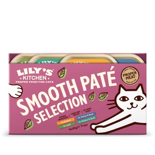 Lily's Kitchen Katzennassfutter für ausgewachsene Katzen, Multipack, glatte Pastete, Komplettnahrung (16 Schalen x 85 g) von Lily's Kitchen