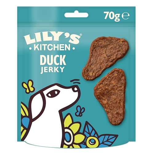 Lily’s Kitchen Mit natürlichen Zutaten hergestellt Leckerli-Packung für ausgewachsene Hunde, Leckere Mini-Trockenfleischstücke für kleine, mittlere, große Hunde 8 x 70g von Lily's Kitchen