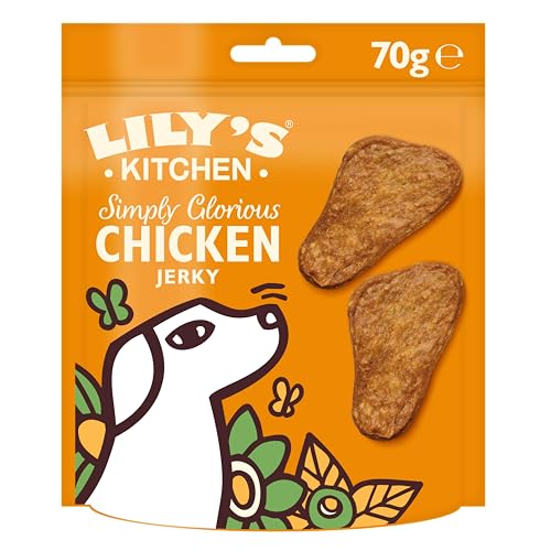 Lily’s Kitchen Mit natürlichen Zutaten hergestellt Leckerli - Packung für ausgewachsene Hunde Glorreiches Hühner- Trockenfleisch Getreidefreie Rezeptur 8 x 70g von Lily's Kitchen