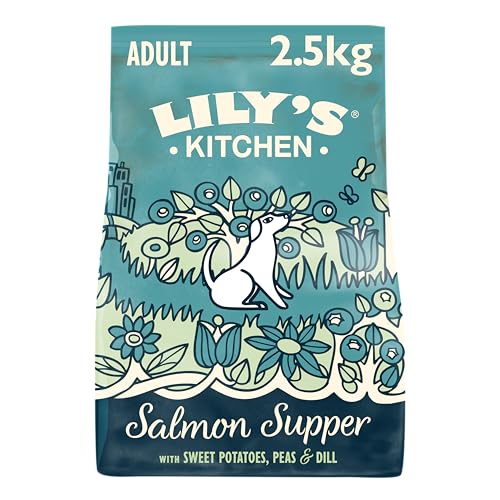 Lily's Kitchen Mit natürlichen Zutaten hergestellt Trockenfutter für ausgewachsene Hunde LachsmahlzeitAusgewogene Rezeptur 2.5kg Beutel von Lily's Kitchen