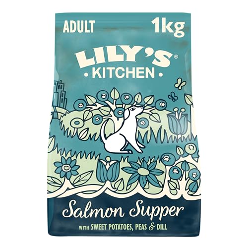 Lily's Kitchen Mit natürlichen Zutaten hergestellt Trockenfutter für ausgewachsene Hunde LachsmahlzeitAusgewogene Rezeptur 1kg Beutel von Lily's Kitchen