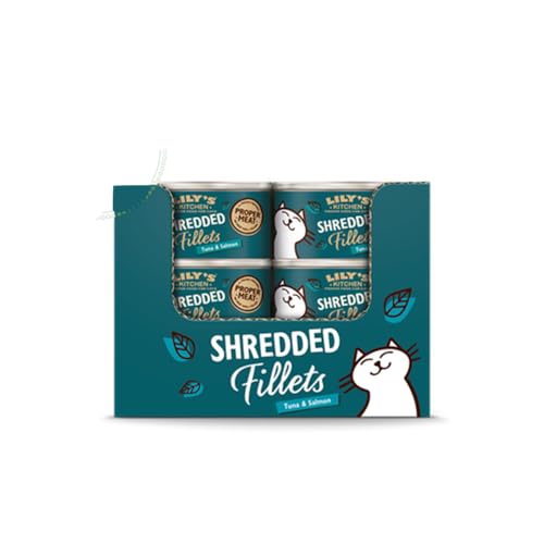 Lily’s Kitchen Nass Katzenfutter für Shredded Fillets 24er Pack (24 x 70g) Thunfisch und Lachs von Lily's Kitchen