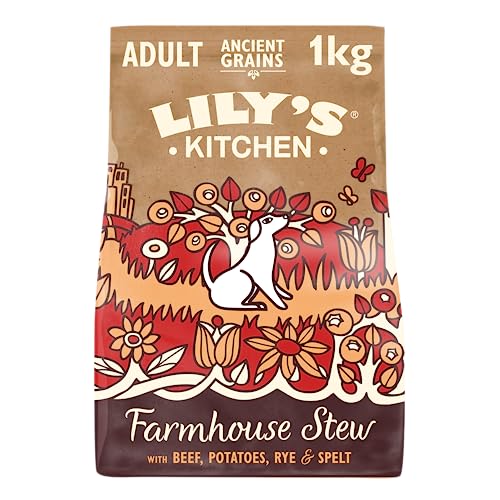 Lily’s Kitchen Mit natürlichen Zutaten hergestellt Trockenfutter für ausgewachsene Hunde Rindereintopf mit Urgetreide 1kg Beutel von Lily's Kitchen