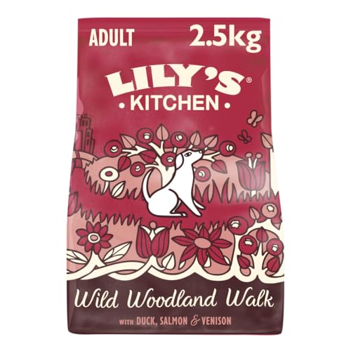 Lily's Kitchen Mit natürlichen Zutaten hergestellt Für ausgewachsene Hunde Trockenfutter Ente Lachs & Hirsch Getreidefreie Rezeptur 2.5kg von Lily's Kitchen