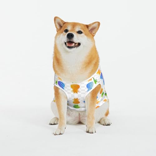 Buntes Ananas-Tanktop für kleine Hunde, weiche Baumwolle, ärmellos, für Welpen und Katzen von LimPac